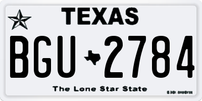 TX license plate BGU2784