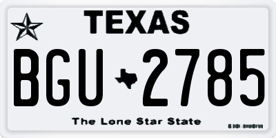TX license plate BGU2785
