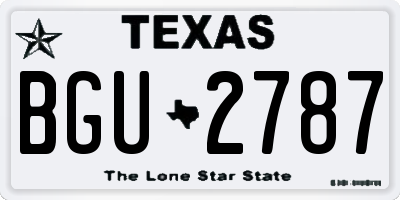 TX license plate BGU2787