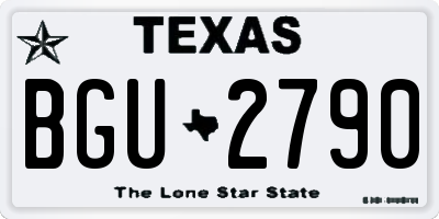 TX license plate BGU2790