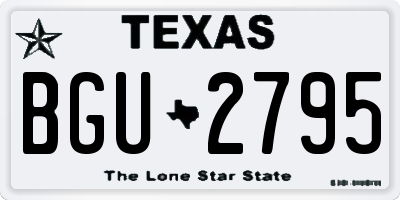 TX license plate BGU2795