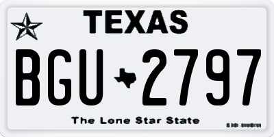 TX license plate BGU2797