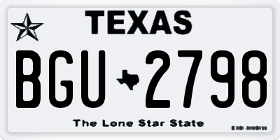 TX license plate BGU2798