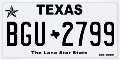 TX license plate BGU2799
