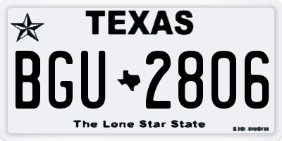 TX license plate BGU2806