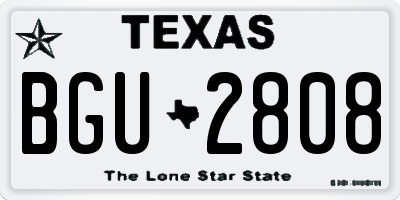 TX license plate BGU2808