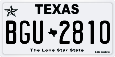 TX license plate BGU2810
