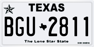 TX license plate BGU2811