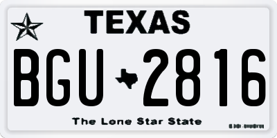 TX license plate BGU2816