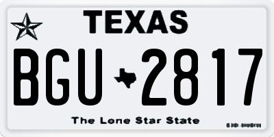 TX license plate BGU2817