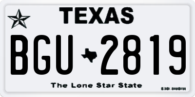 TX license plate BGU2819