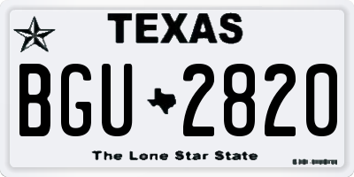 TX license plate BGU2820