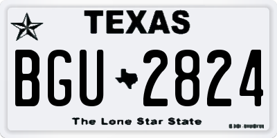 TX license plate BGU2824