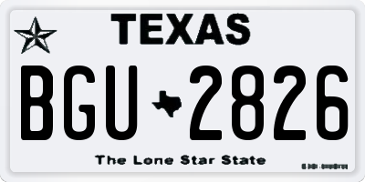 TX license plate BGU2826