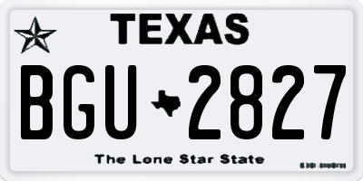 TX license plate BGU2827