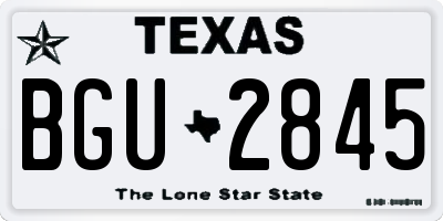 TX license plate BGU2845