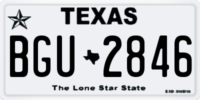 TX license plate BGU2846