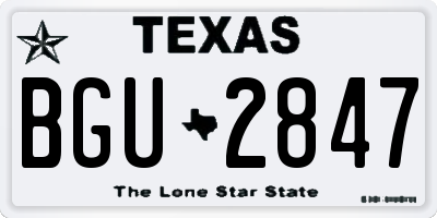 TX license plate BGU2847