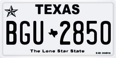 TX license plate BGU2850