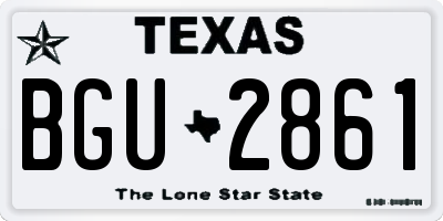 TX license plate BGU2861