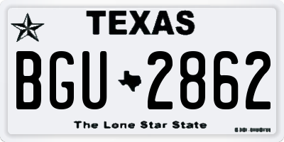 TX license plate BGU2862