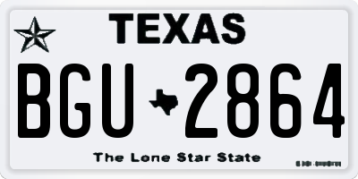 TX license plate BGU2864