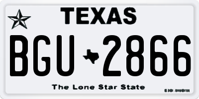 TX license plate BGU2866