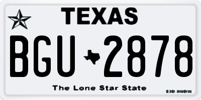 TX license plate BGU2878