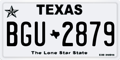 TX license plate BGU2879