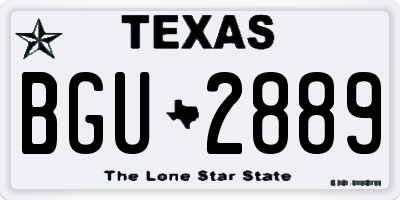 TX license plate BGU2889