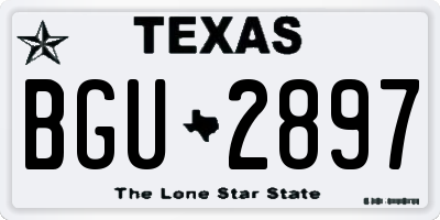 TX license plate BGU2897