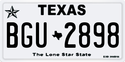 TX license plate BGU2898