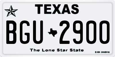 TX license plate BGU2900
