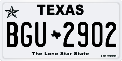 TX license plate BGU2902