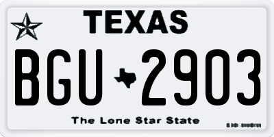 TX license plate BGU2903