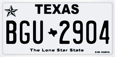 TX license plate BGU2904