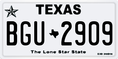 TX license plate BGU2909