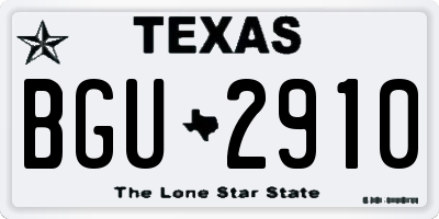 TX license plate BGU2910
