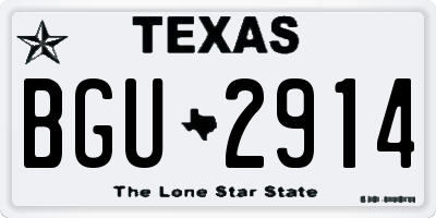 TX license plate BGU2914