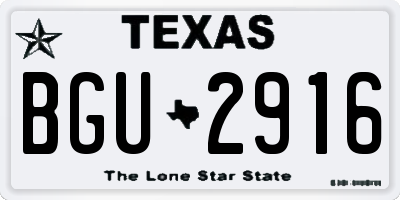TX license plate BGU2916