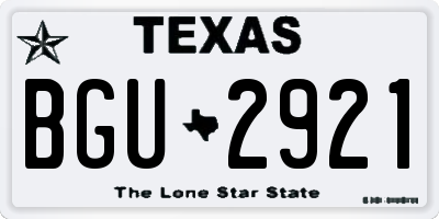 TX license plate BGU2921