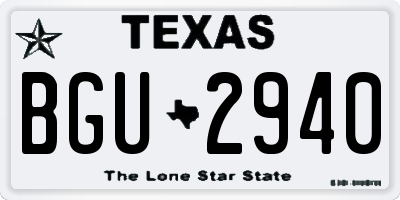TX license plate BGU2940