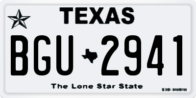 TX license plate BGU2941