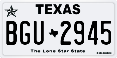 TX license plate BGU2945