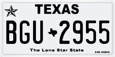 TX license plate BGU2955