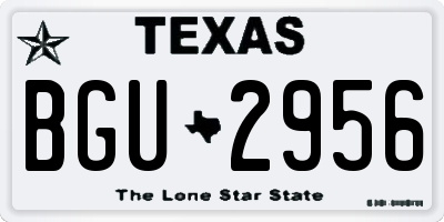 TX license plate BGU2956