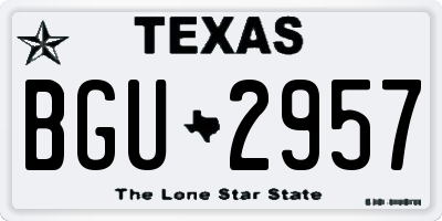 TX license plate BGU2957