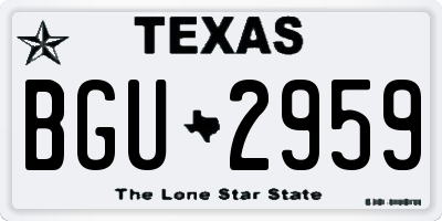 TX license plate BGU2959