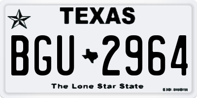 TX license plate BGU2964
