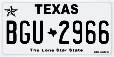 TX license plate BGU2966